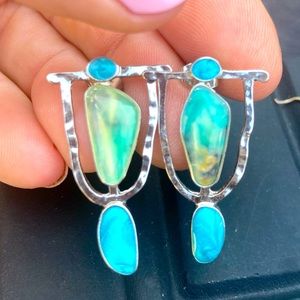 Beautiful New Turquoise and Seaglass colored earrings.